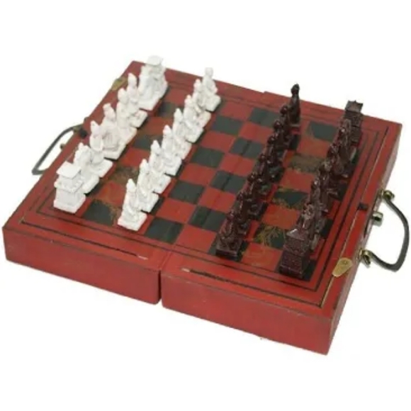 antique oriental chess set